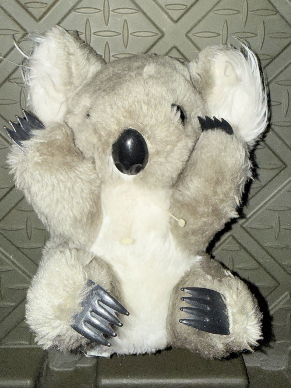 Vintage CommonWealth Toy Plush Koala Dog Toy - Soft Gray and White Squeaky Plush